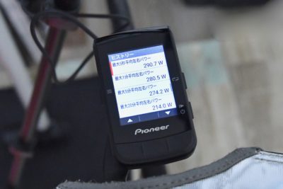 パイオニア新型GPSサイクルコンピューター「SGX-CA600」FTP計測　ヒストリー